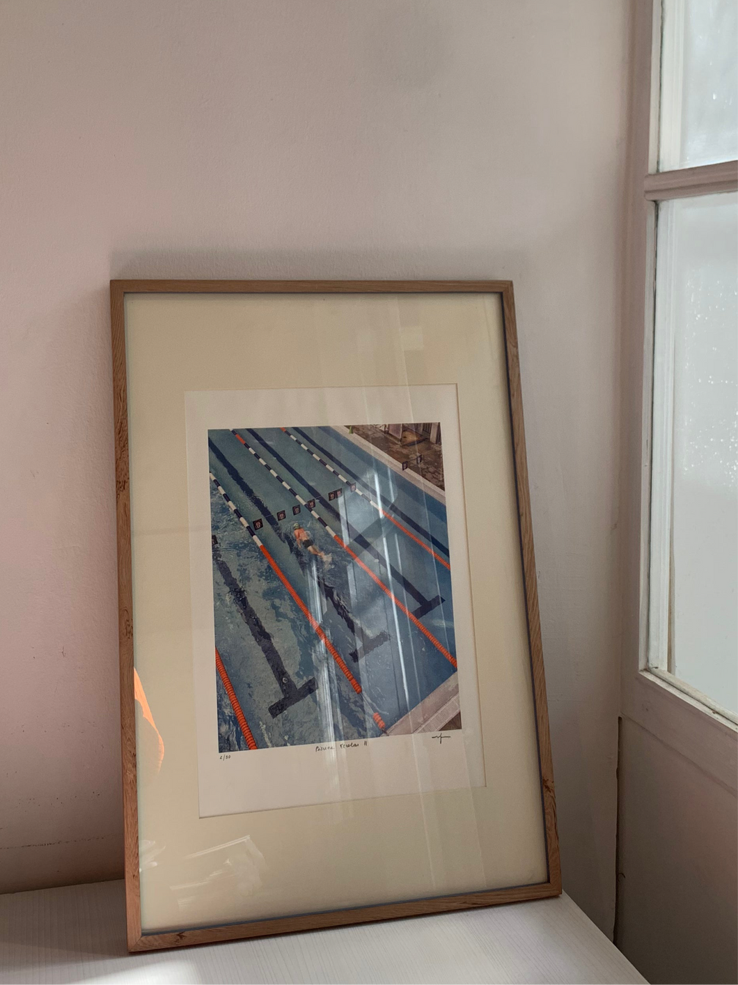 Piscina Escolar II, enmarcada 40x60 cm.